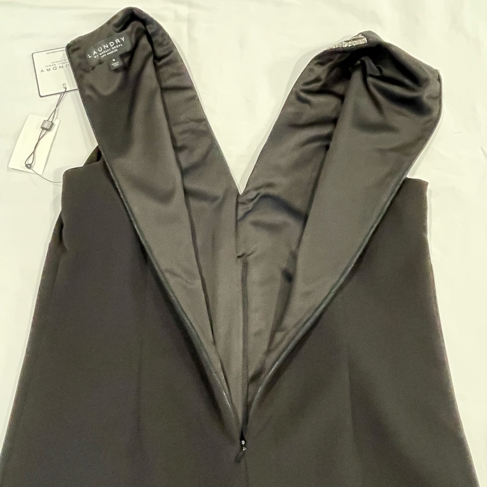 Laundry by Shelli Segal | NWT Sleeveless V-Neck ✨Embellished ✨Black Dress | 8 - Picture 7 of 11